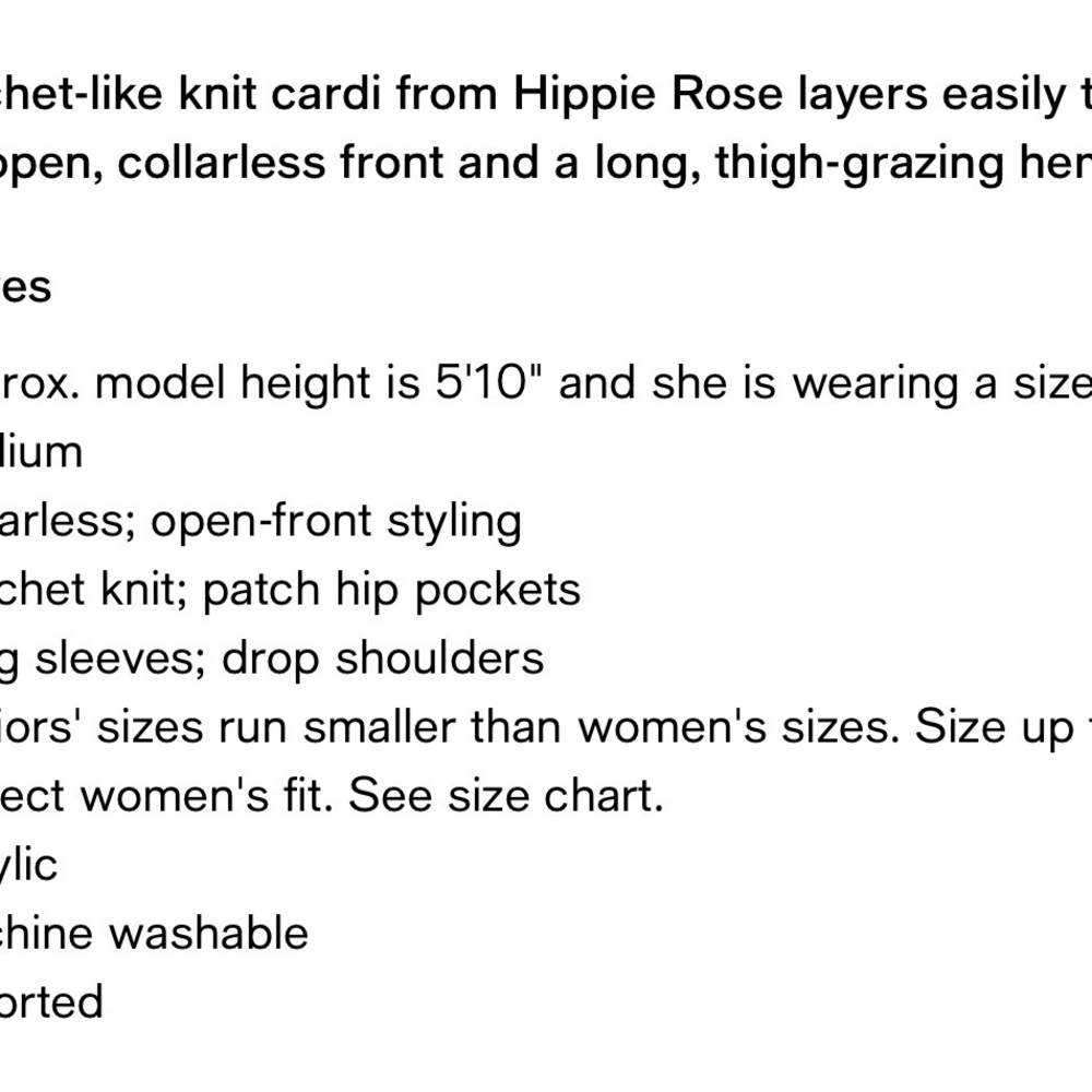 Hippie Rose Lavender Open-Weave Long Cardigan - Picture 9 of 9
